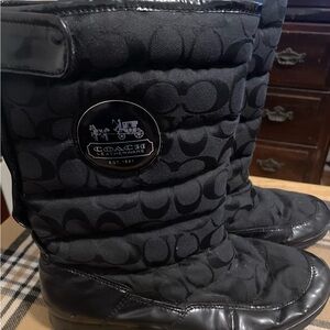 Coach Quilted Black Boots